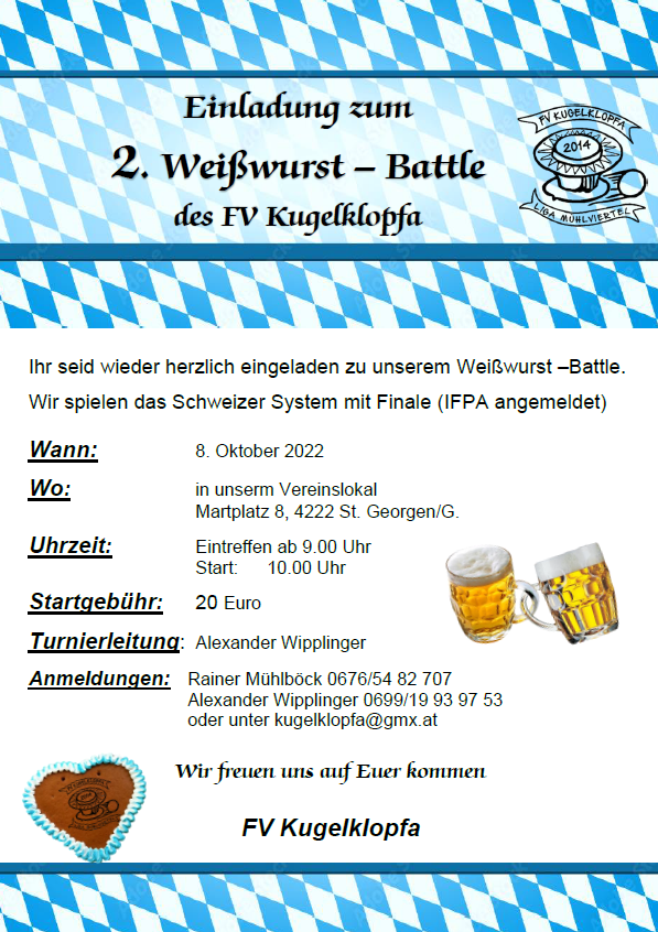 2. Weißwurst-Battle des FV Kugelklopfa